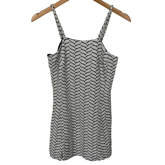 AYR The Chick Jacquard Mini Tweed Slit Dress White Blue Sz 2 - Picture 1 of 11